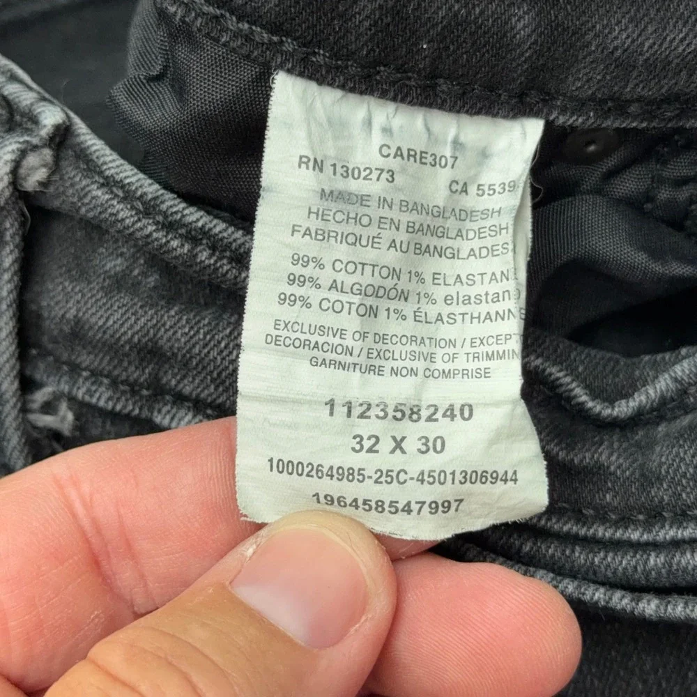 Wrangler Jeans Mens 32x30 Black Retro Slim Straight Stretch Denim Pants